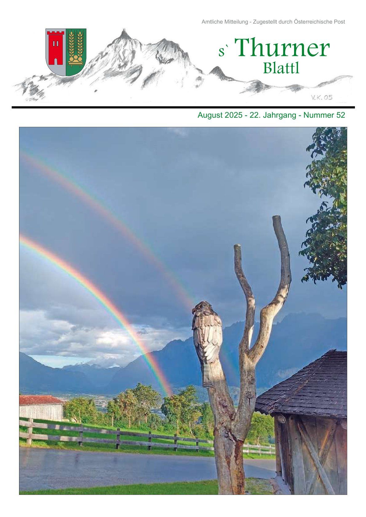 Zwei Regenbogen über Ortsteil Zauche