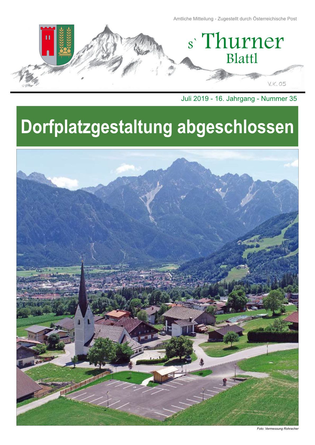 Titelblatt Gemeindezeitung Ausgabe Juli 2019