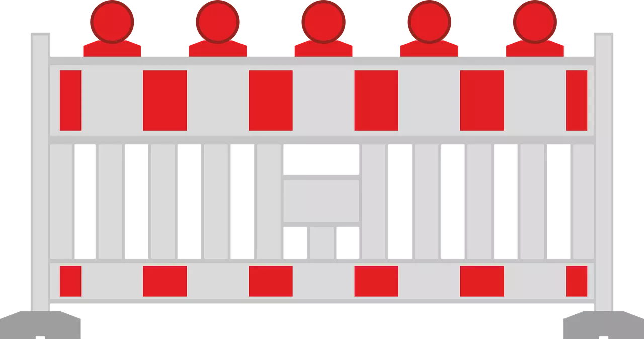 Bild einer Baustellenabsperrung in rot und weiß