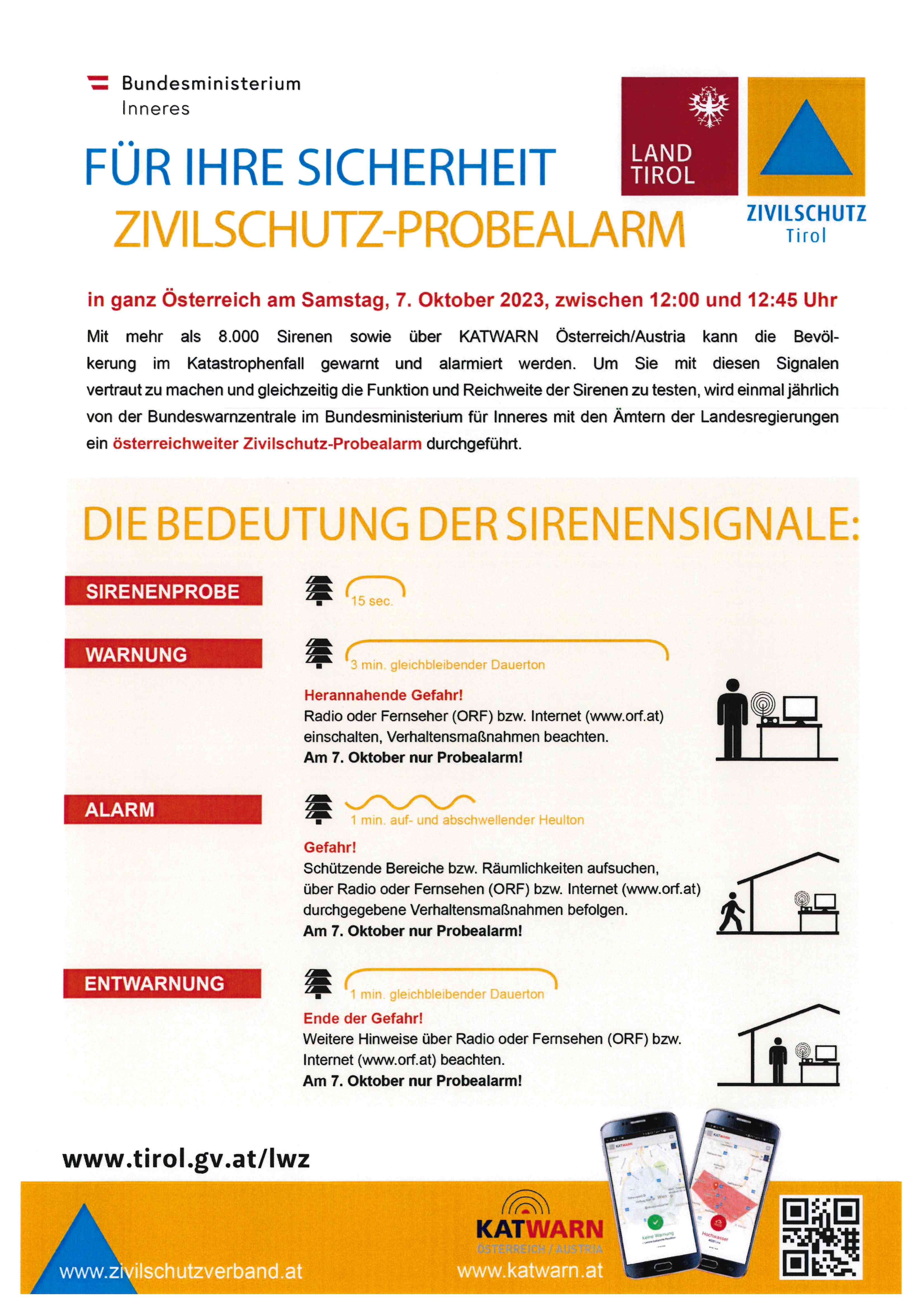 Erklärung der Sirenentöne