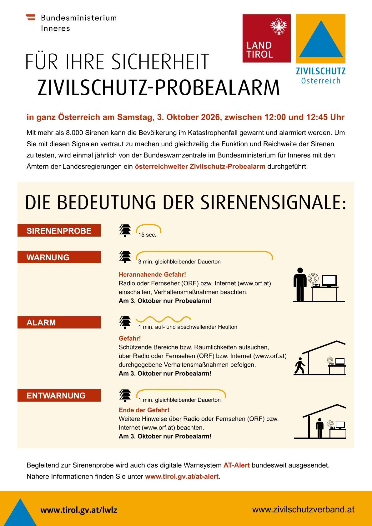 Zivilschutz Logo orange mit blauen Dreieck